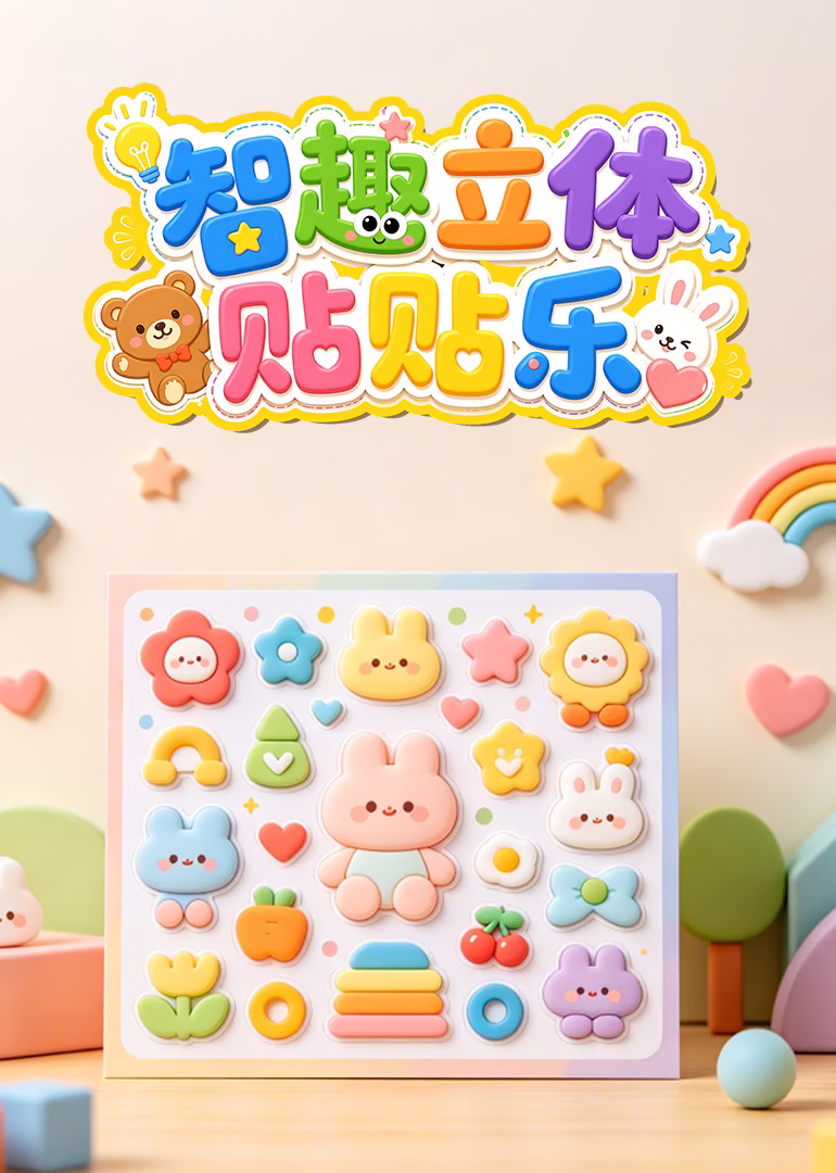 智趣立体贴贴乐大作战海报