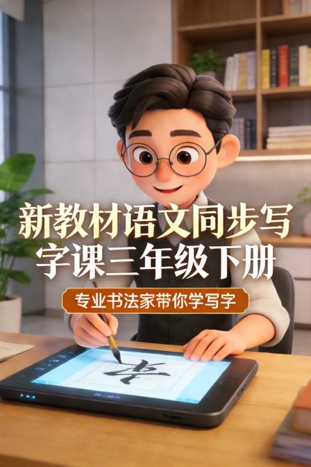 新教材语文同步写字课三年级下册(2025)海报