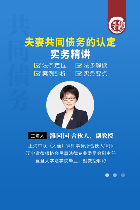 雒園園:夫妻共同債務的認定實務精講(2024)海報